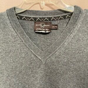 Black Brown 1862 Unisex 100% Merino Italian Wool Gray Sweater XXL